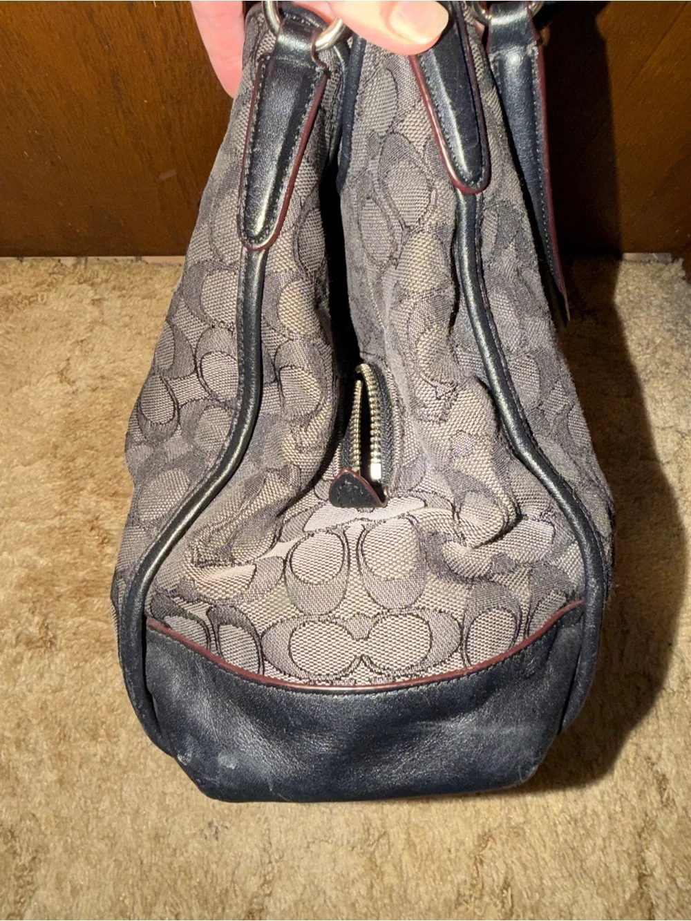 Coach Black/Charcoal Signature Shoulder Bag
